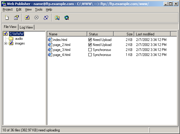 Web Publisher - Automated FTP client for webmasters.